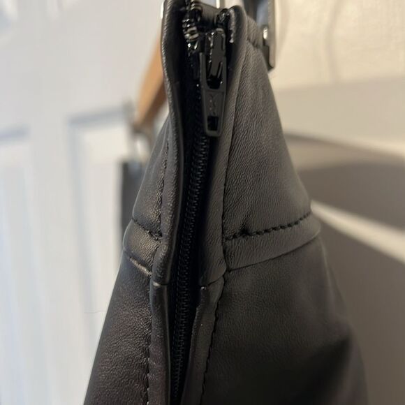 DANIER Black Leather Lined Flare High Rise Pants Size 8 - Picture 3 of 11